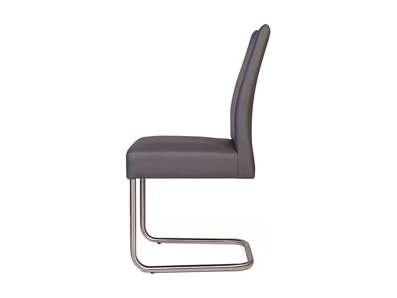 Schwingstühle in Grau Kunstleder Edelstahl (2er Set)