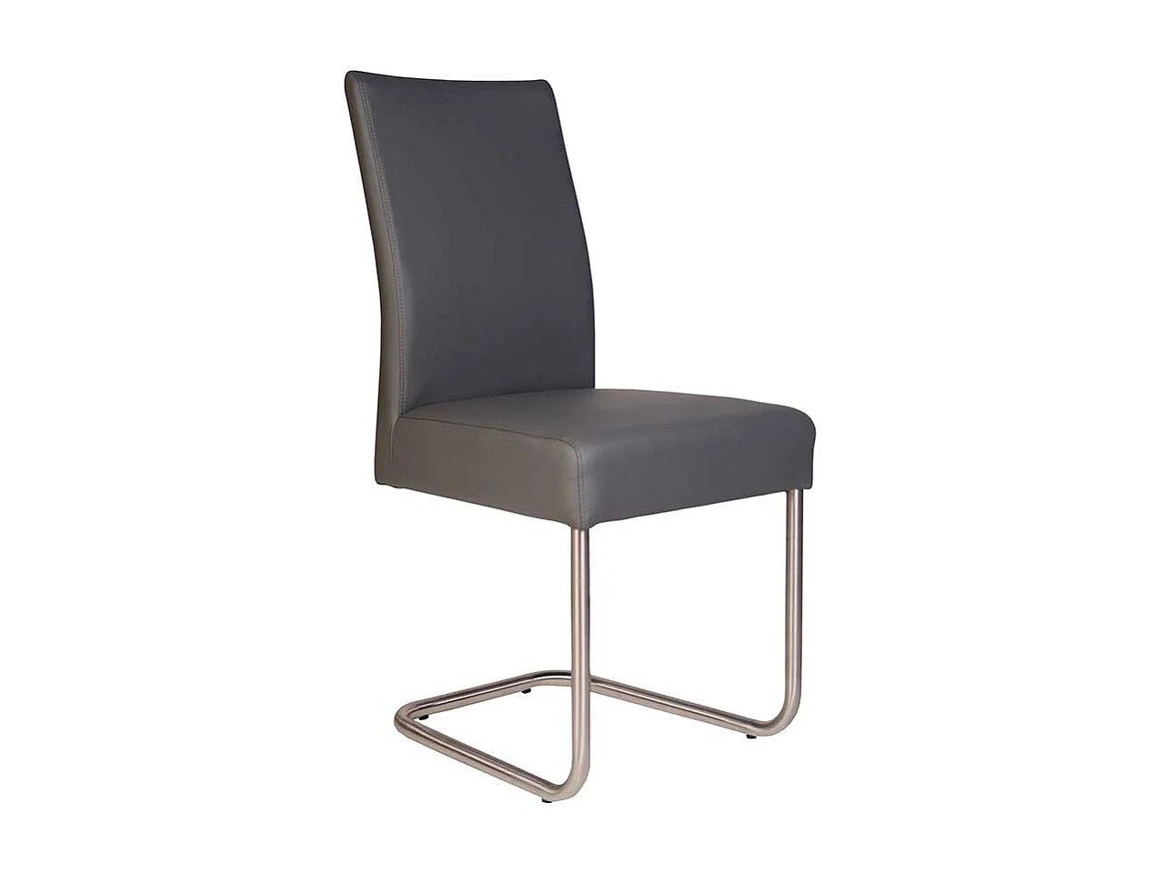 Schwingstühle in Grau Kunstleder Edelstahl (2er Set)
