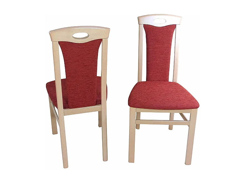 Esstischstuhl in Rot Stoff Buche Massivholz (2er Set)