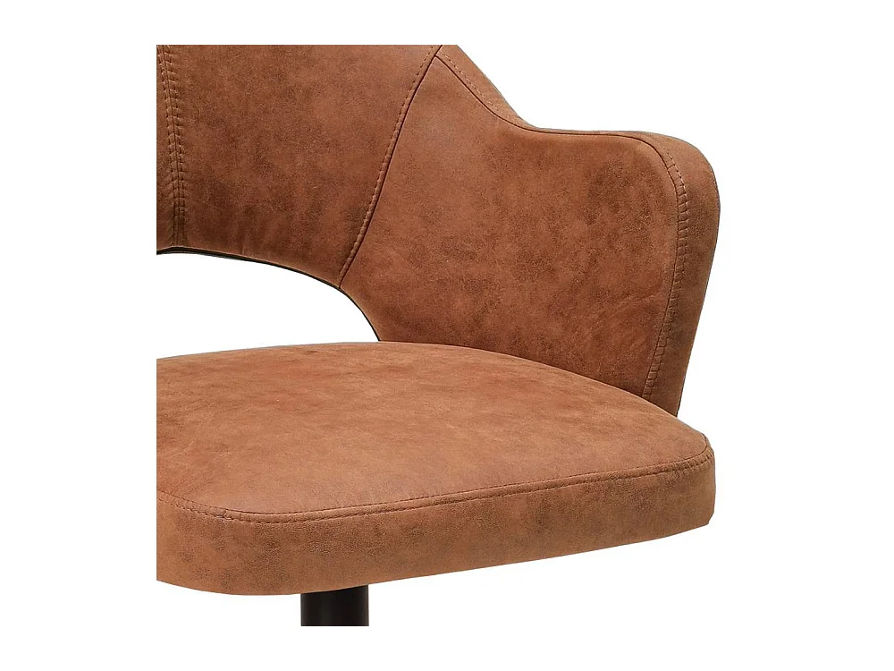 Esszimmerstuhl Esstischstuhl in Cognac Braun mit Gestell aus Metall