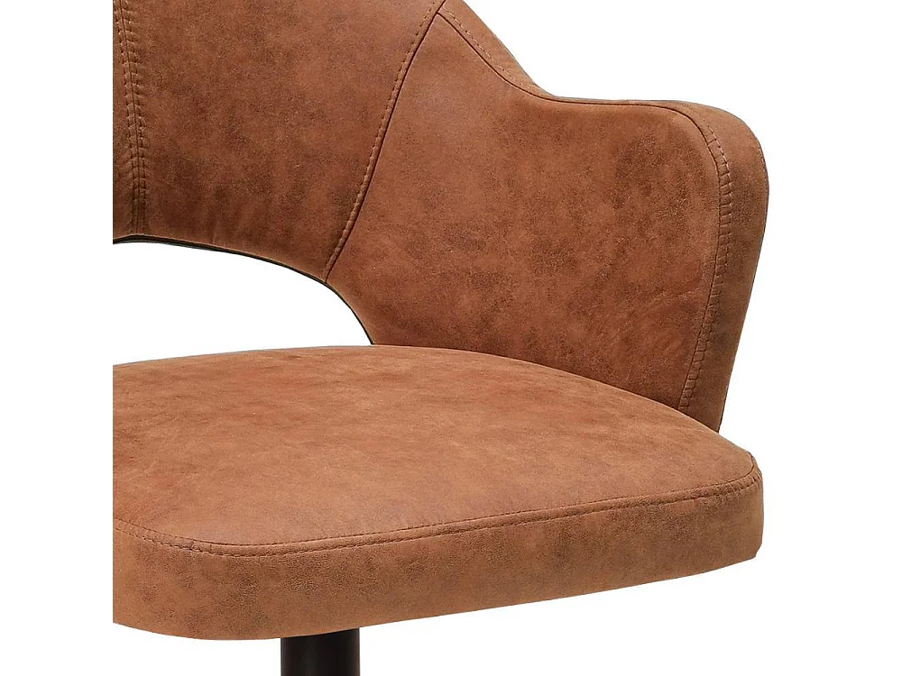 Esszimmerstuhl Esstischstuhl in Cognac Braun mit Gestell aus Metall