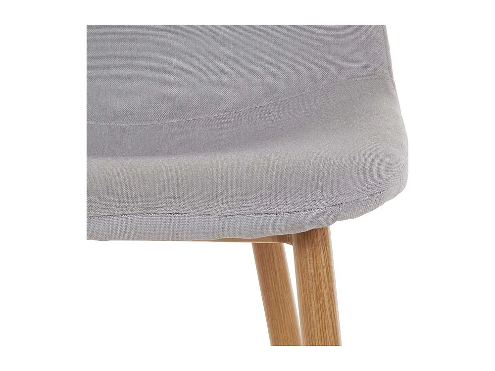 Skandi Küchenstühle in Hellgrau Webstoff Metallgestell (4er Set)