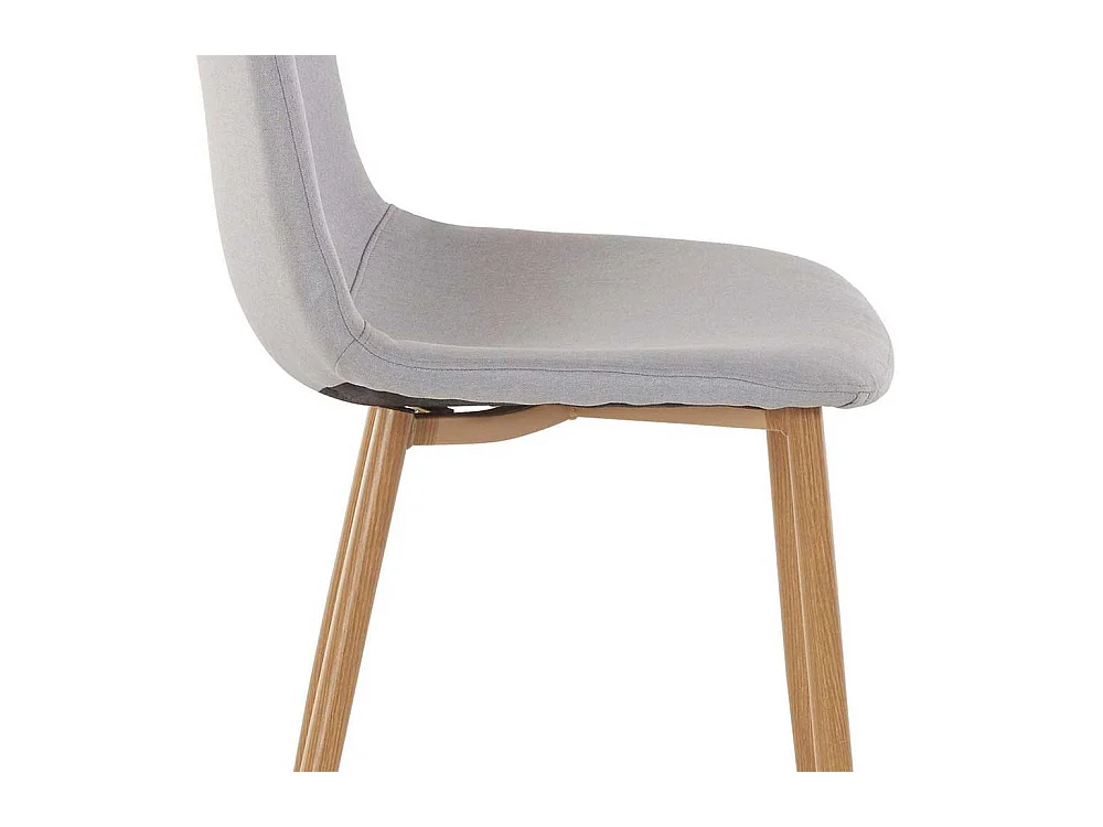 Skandi Küchenstühle in Hellgrau Webstoff Metallgestell (4er Set)