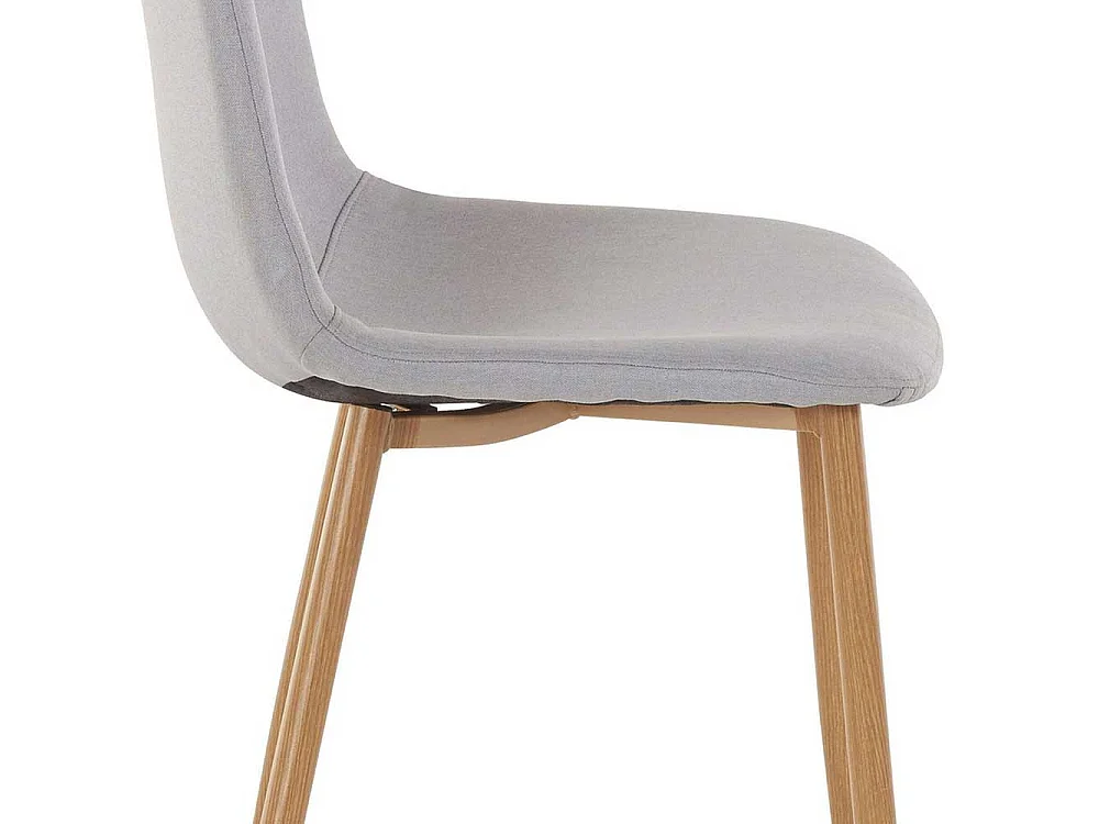 Skandi Küchenstühle in Hellgrau Webstoff Metallgestell (4er Set)