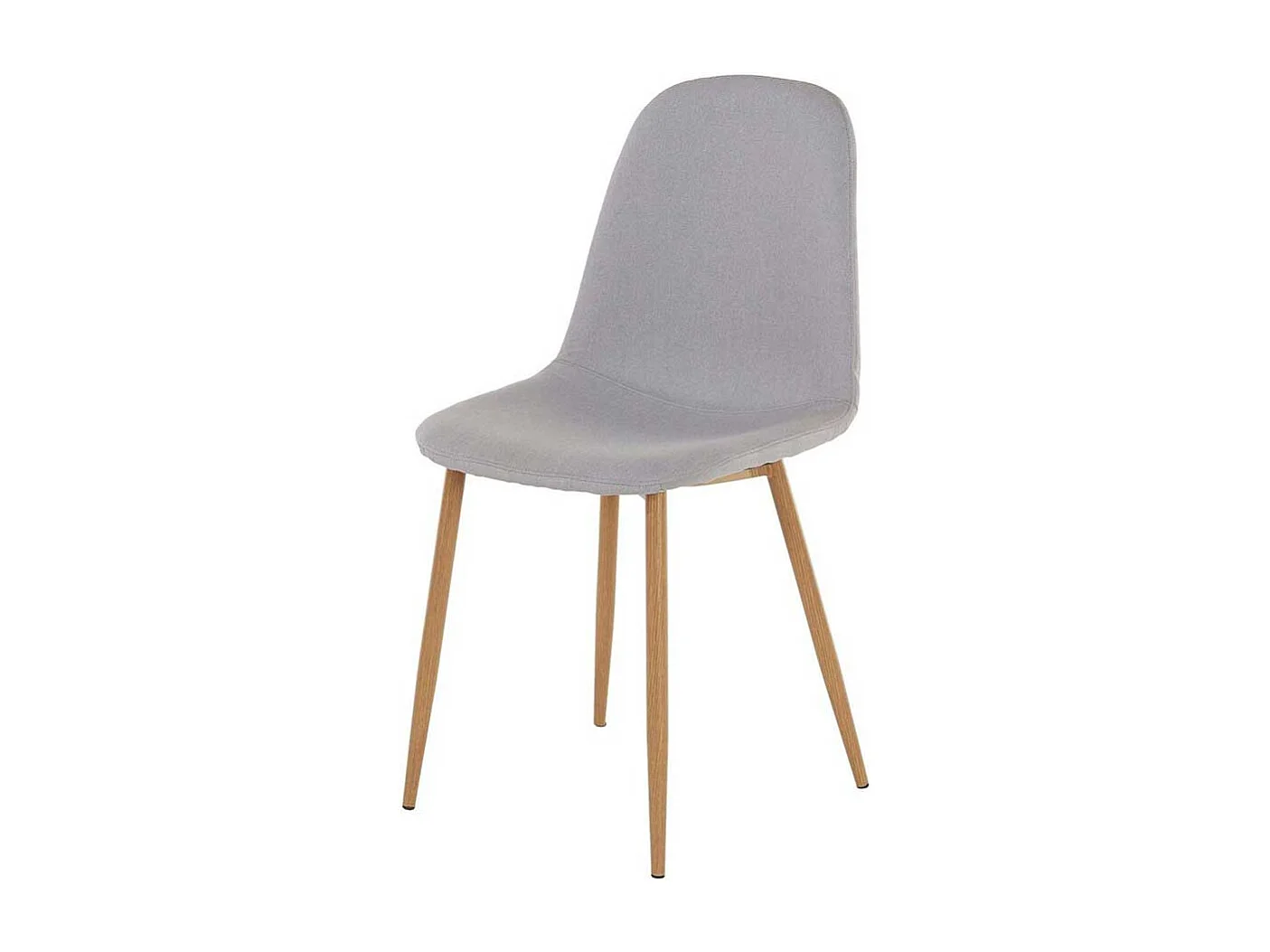 Skandi Küchenstühle in Hellgrau Webstoff Metallgestell (4er Set)