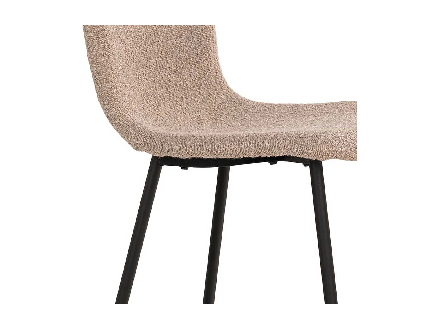 Esstisch Stühle Stühle aus Boucle Stoff mit Gestell aus Metall (2er Set)