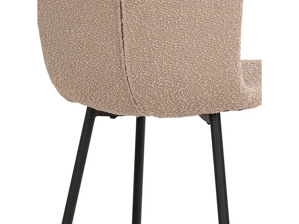 Esstisch Stühle Stühle aus Boucle Stoff mit Gestell aus Metall (2er Set)