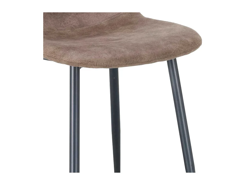 Esstischstühle in Taupe Kunstleder Metallgestell in Dunkelgrau (4er Set)