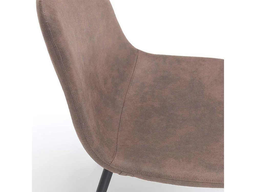 Esstischstühle in Taupe Kunstleder Metallgestell in Dunkelgrau (4er Set)