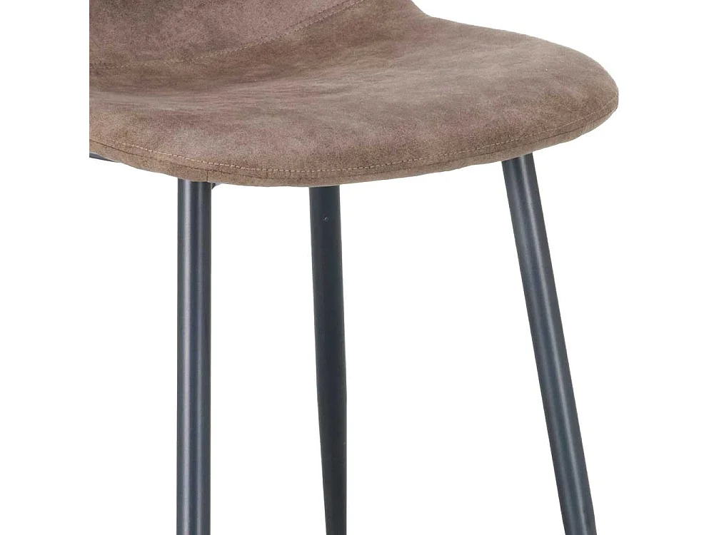 Esstischstühle in Taupe Kunstleder Metallgestell in Dunkelgrau (4er Set)