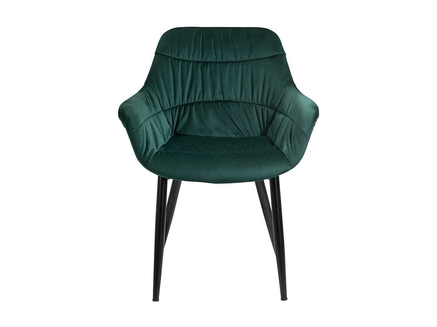 Armlehnstuhl Samt in Dunkelgrün Ziernähten