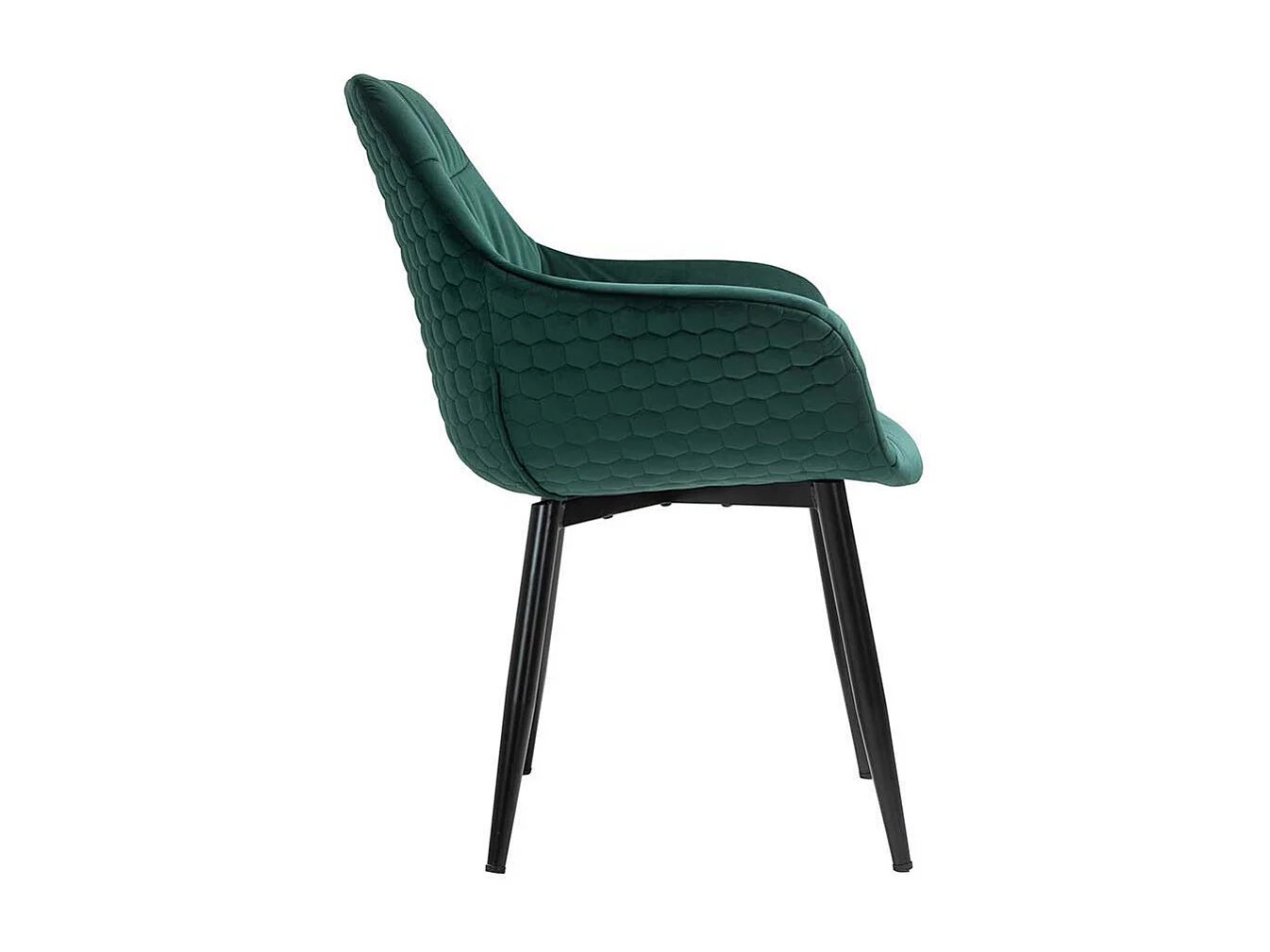 Armlehnstuhl Samt in Dunkelgrün Ziernähten