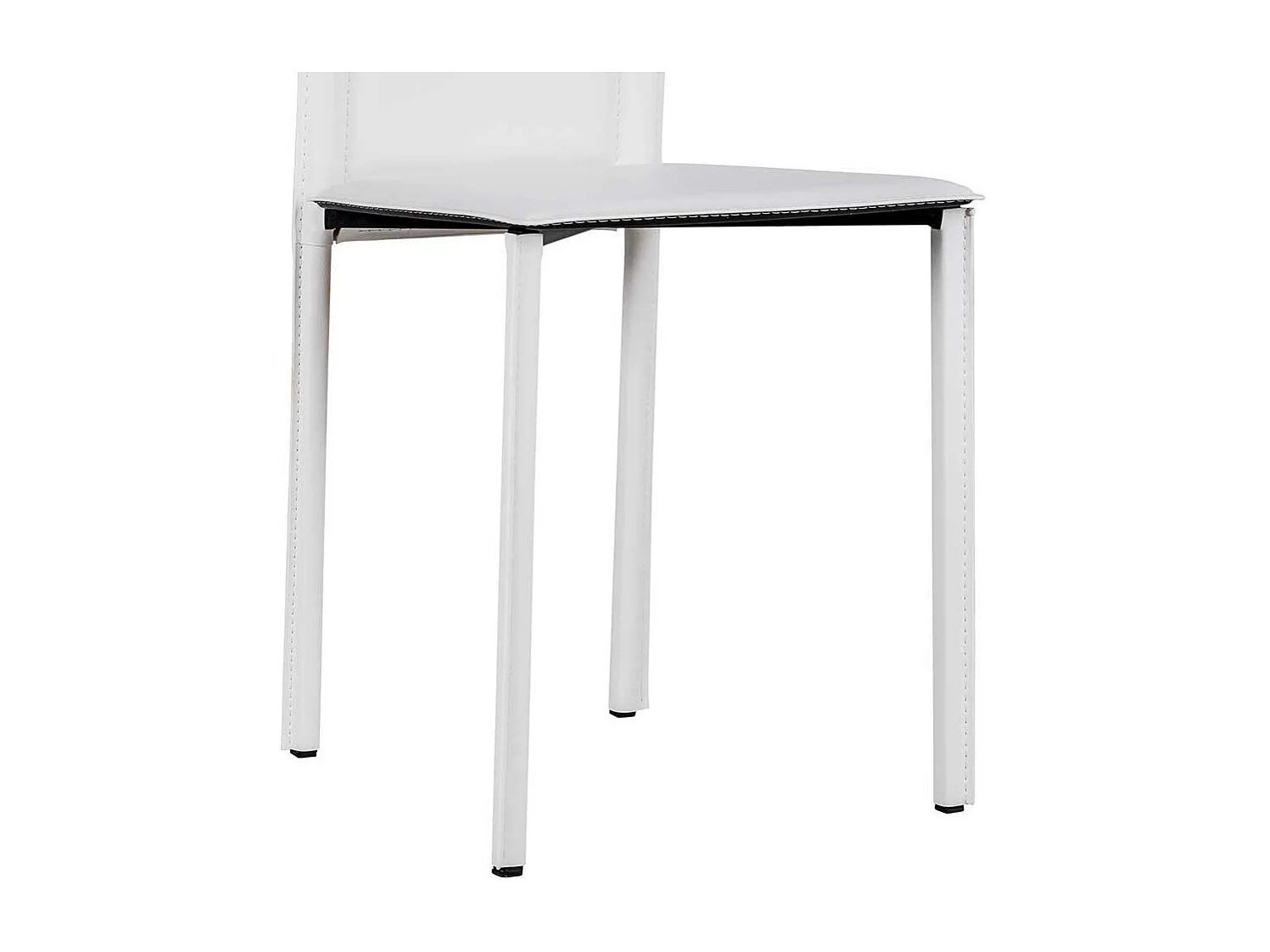 Esstischstuhl in Weiß Kunstleder hoher Lehne (4er Set)