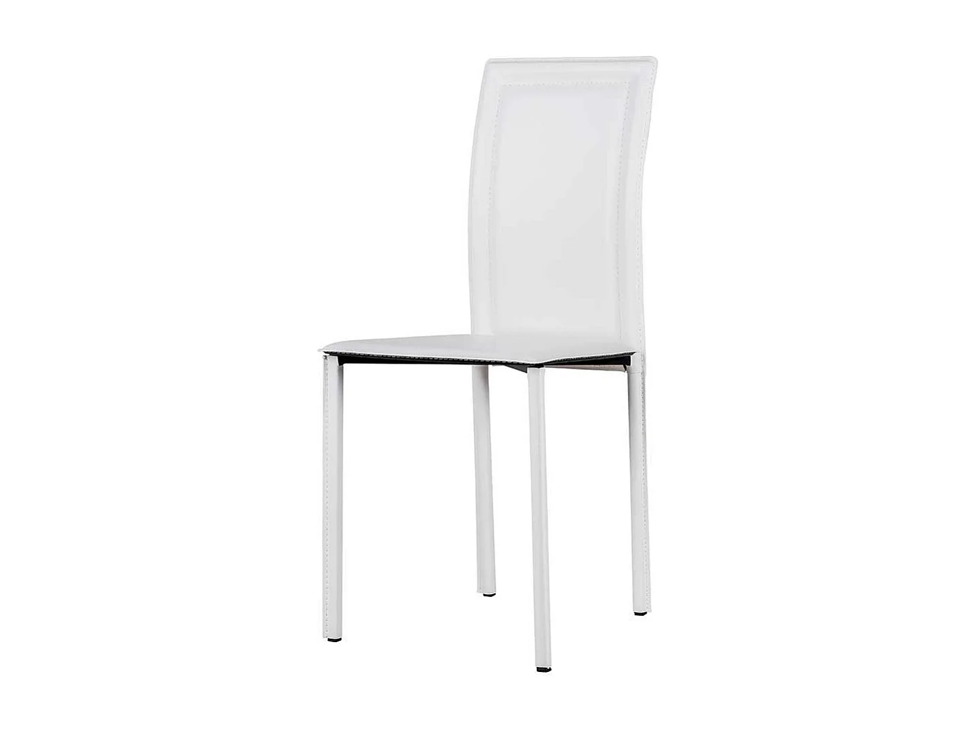 Esstischstuhl in Weiß Kunstleder hoher Lehne (4er Set)