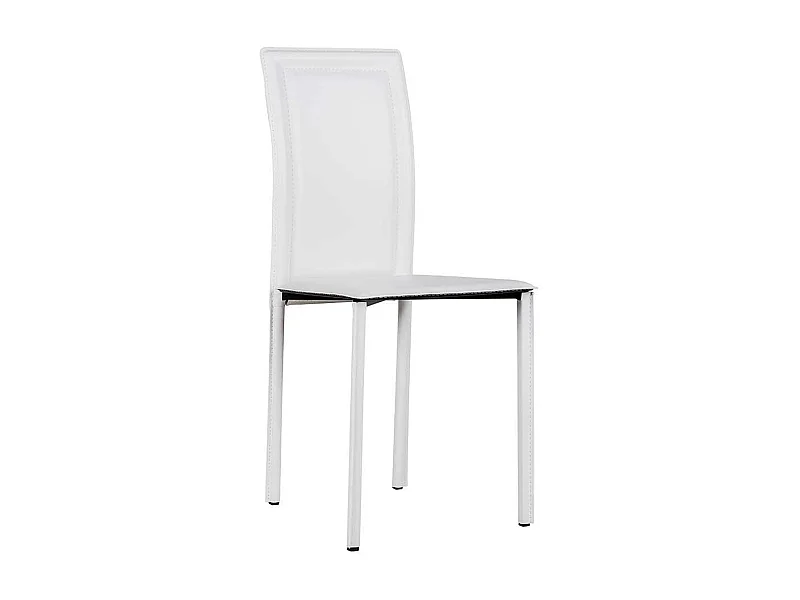 Esstischstuhl in Weiß Kunstleder hoher Lehne (4er Set)