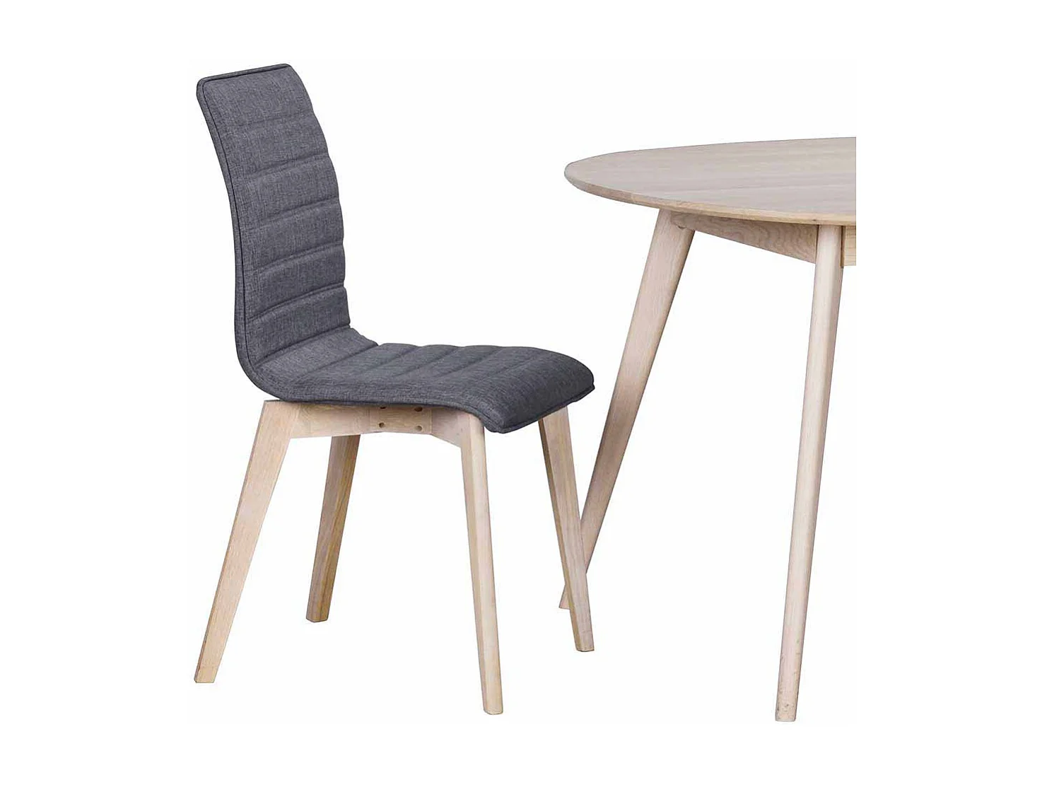 Esstischstuhl Set in Grau Eiche White Wash (2er Set)