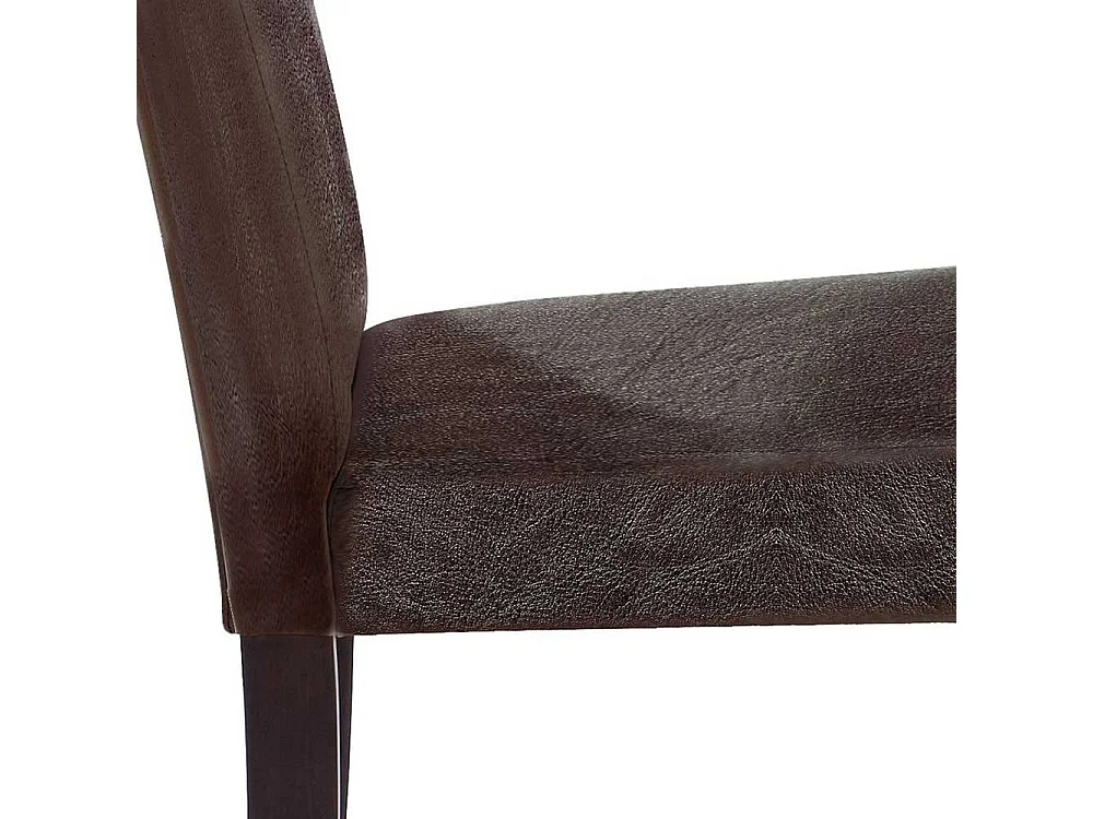 Esszimmer Polsterstühle in Dunkelbraun Kunstleder Wengefarben (2er Set)