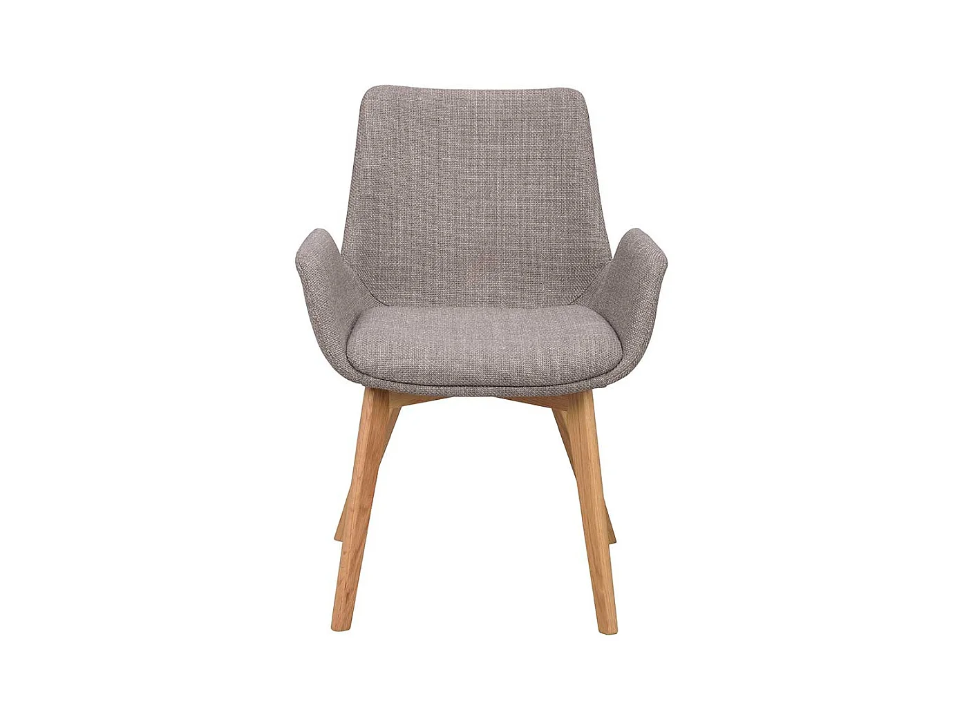 Graue Armlehner mit Gestell aus Massivholz Eichefarben (2er Set)