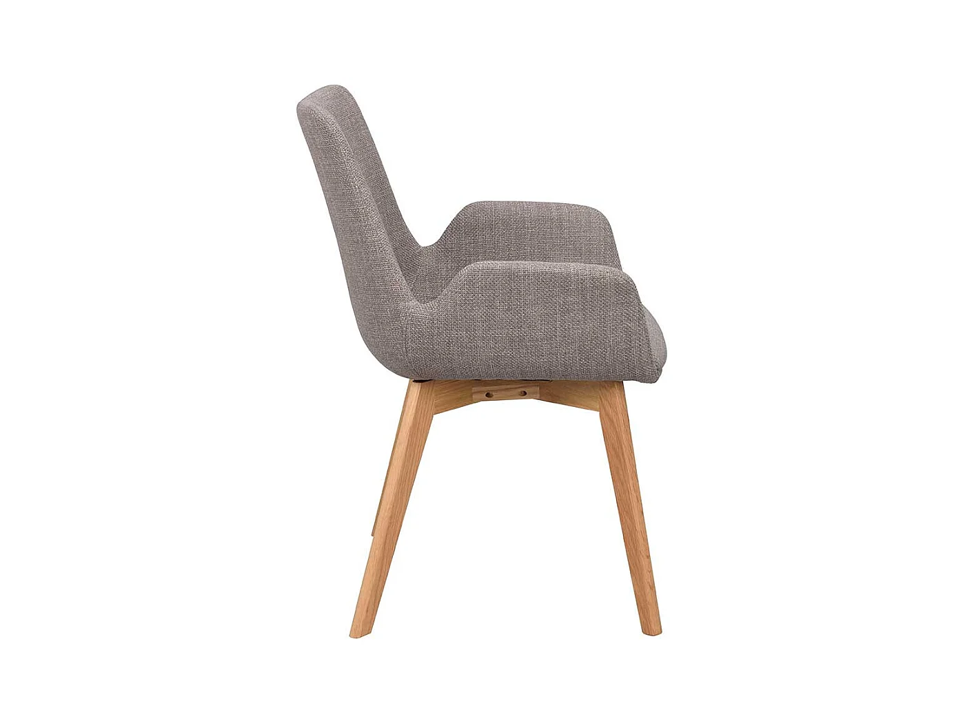 Graue Armlehner mit Gestell aus Massivholz Eichefarben (2er Set)