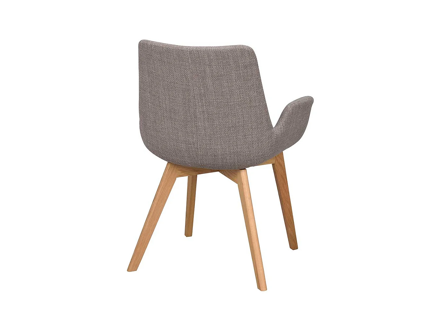 Graue Armlehner mit Gestell aus Massivholz Eichefarben (2er Set)