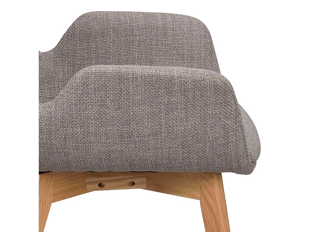 Graue Armlehner mit Gestell aus Massivholz Eichefarben (2er Set)