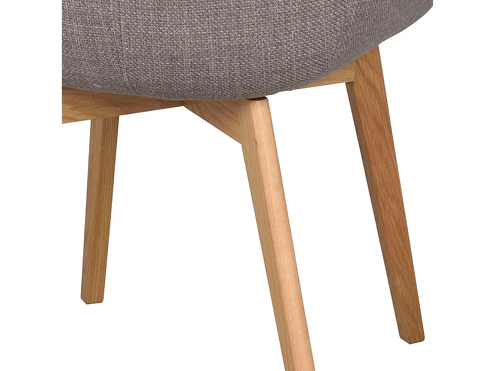 Graue Armlehner mit Gestell aus Massivholz Eichefarben (2er Set)