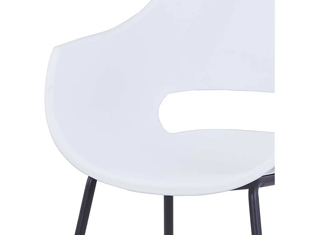 Esszimmerarmlehnstühle in Weiß und Schwarz Kunststoff und Metall (2er Set)