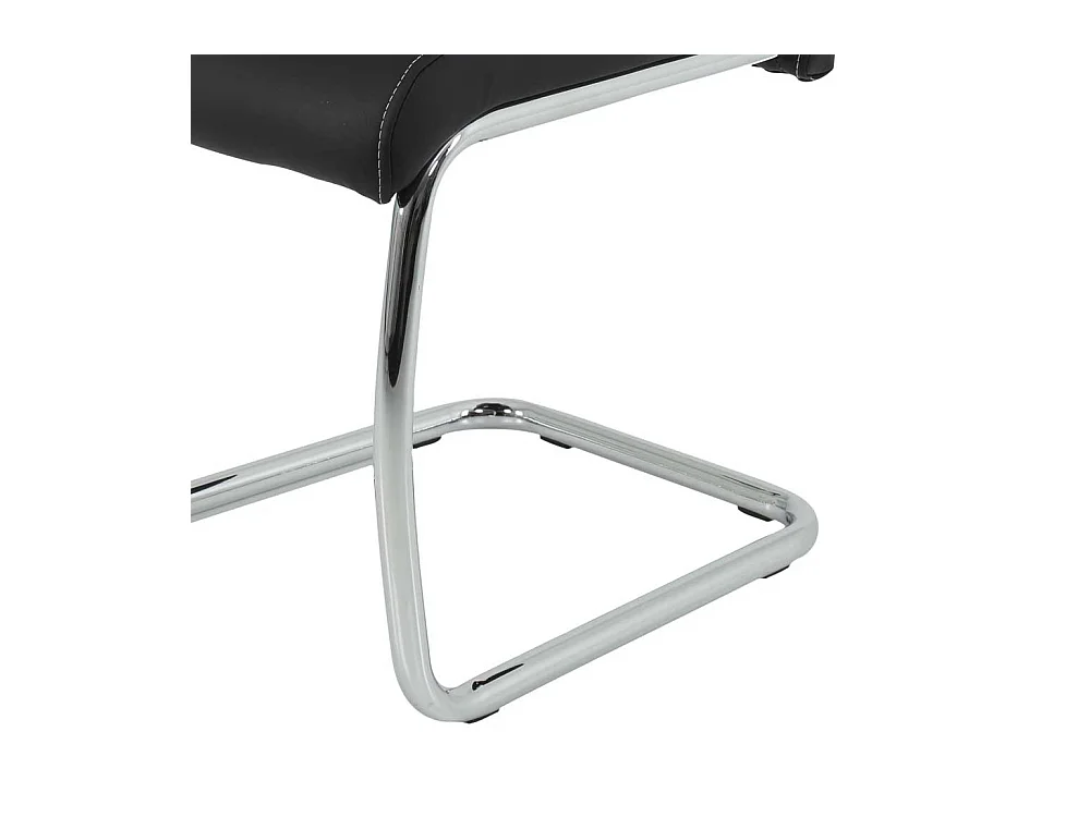 Freischwinger Set in Schwarz Kunstleder Metall (Set)