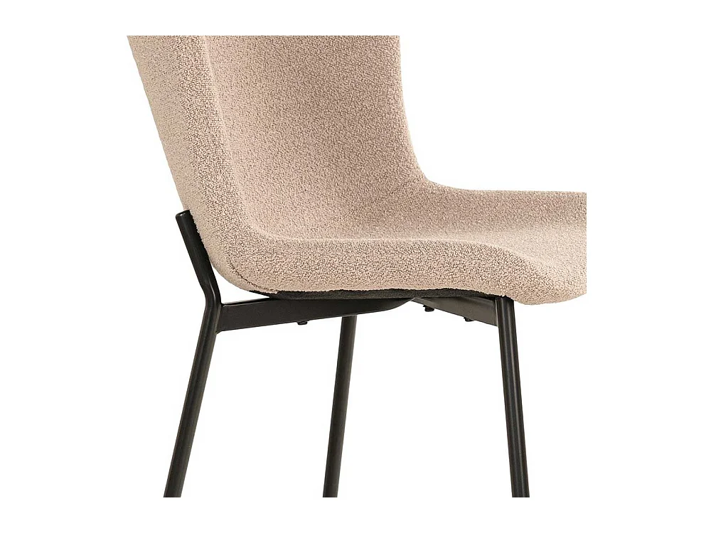 Polsterstuhl Esszimmer Stühle im Skandi Design mit Gestell aus Metall (2er Set)