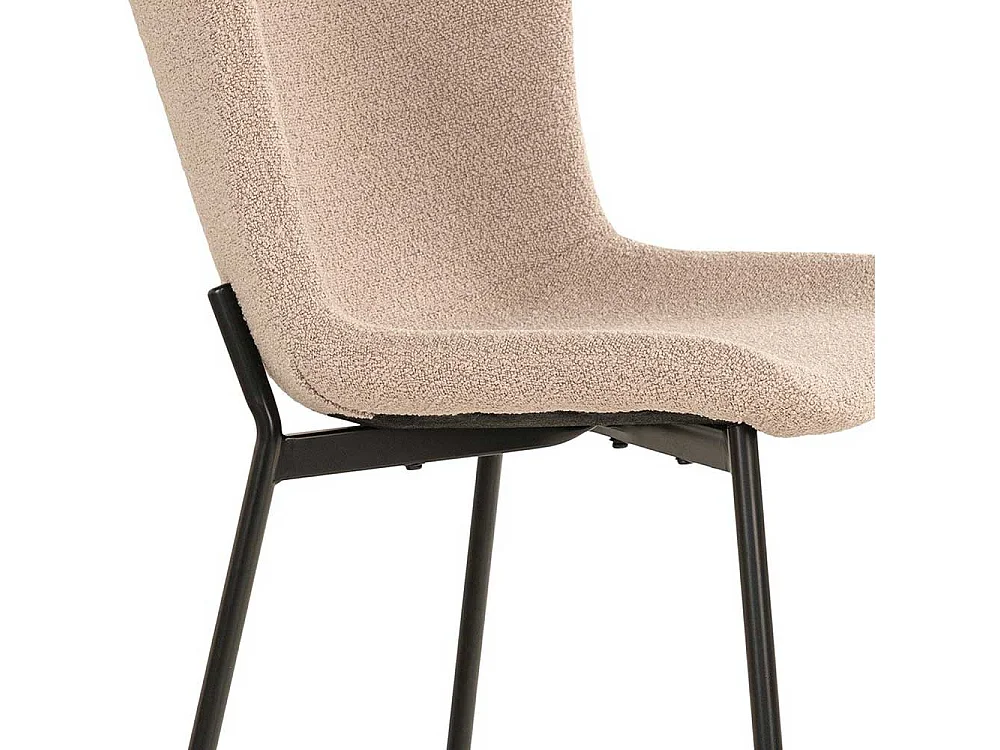 Polsterstuhl Esszimmer Stühle im Skandi Design mit Gestell aus Metall (2er Set)