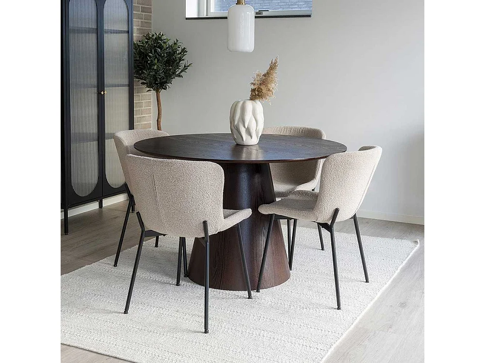 Polsterstuhl Esszimmer Stühle im Skandi Design mit Gestell aus Metall (2er Set)