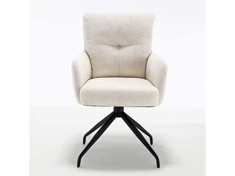 Weiße Stühle Stuhl Set aus Chenillegewebe mit Gestell aus Metall (2er Set)