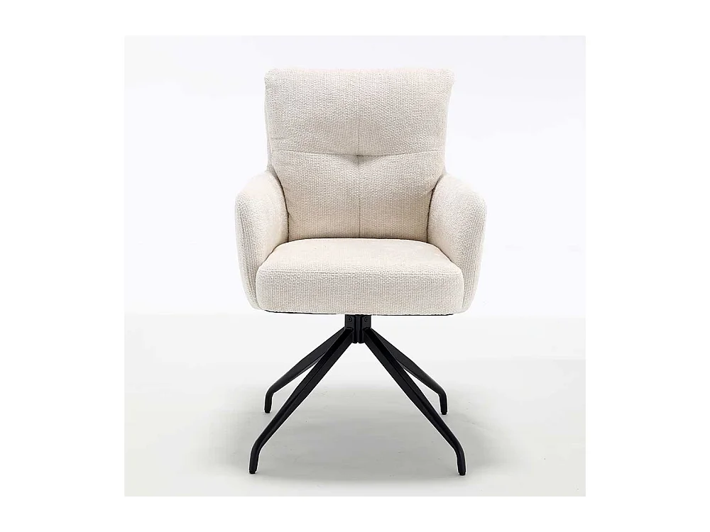 Weiße Stühle Stuhl Set aus Chenillegewebe mit Gestell aus Metall (2er Set)