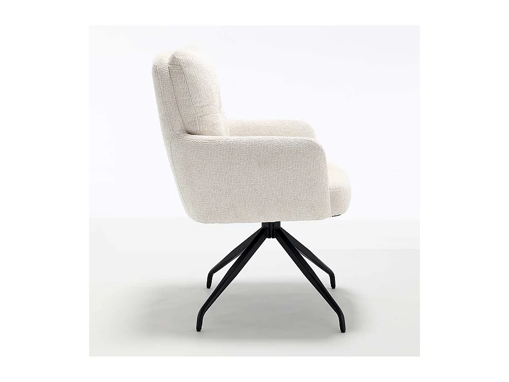 Weiße Stühle Stuhl Set aus Chenillegewebe mit Gestell aus Metall (2er Set)