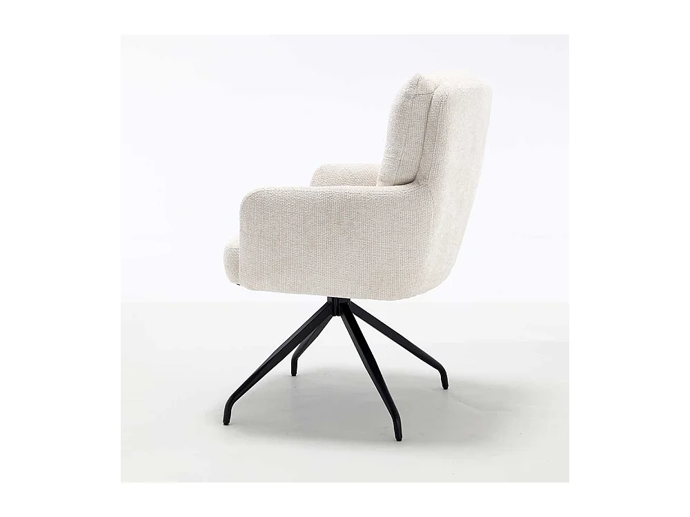 Weiße Stühle Stuhl Set aus Chenillegewebe mit Gestell aus Metall (2er Set)