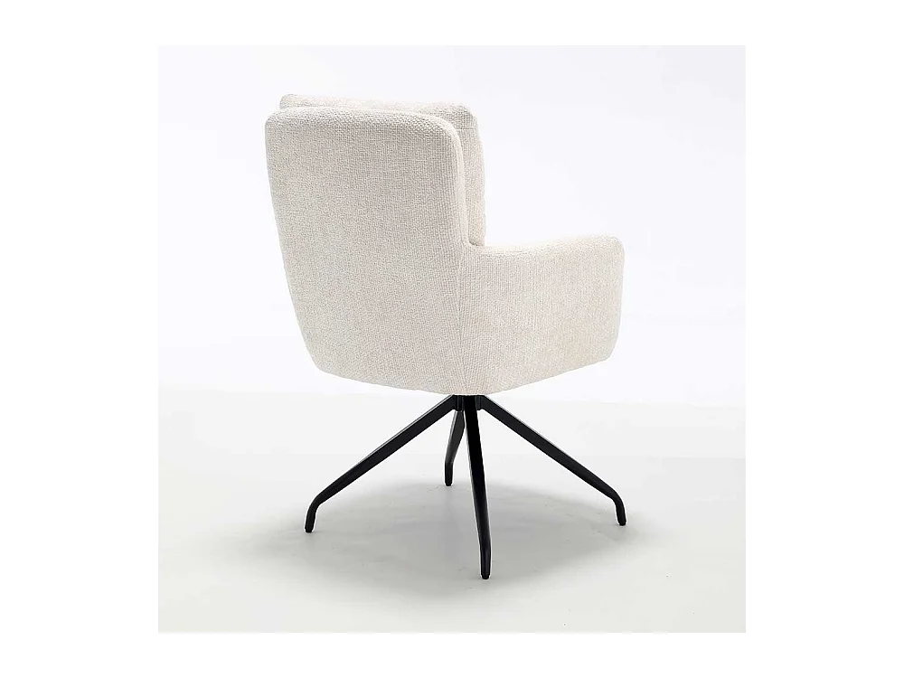 Weiße Stühle Stuhl Set aus Chenillegewebe mit Gestell aus Metall (2er Set)