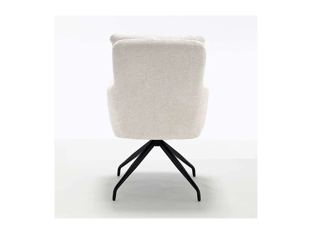 Weiße Stühle Stuhl Set aus Chenillegewebe mit Gestell aus Metall (2er Set)