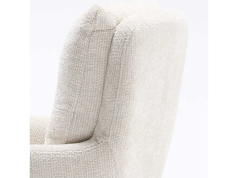 Weiße Stühle Stuhl Set aus Chenillegewebe mit Gestell aus Metall (2er Set)