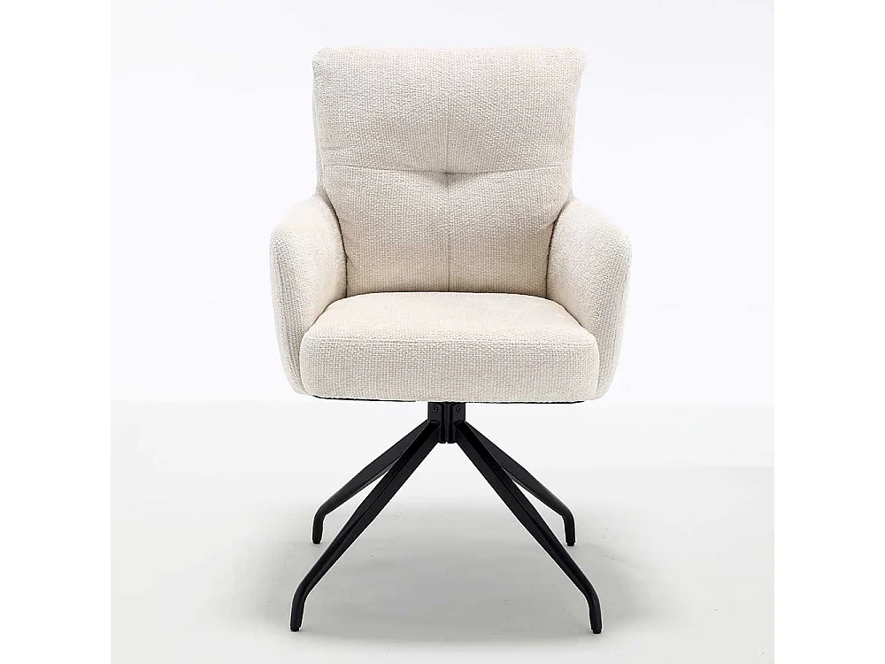 Weiße Stühle Stuhl Set aus Chenillegewebe mit Gestell aus Metall (2er Set)