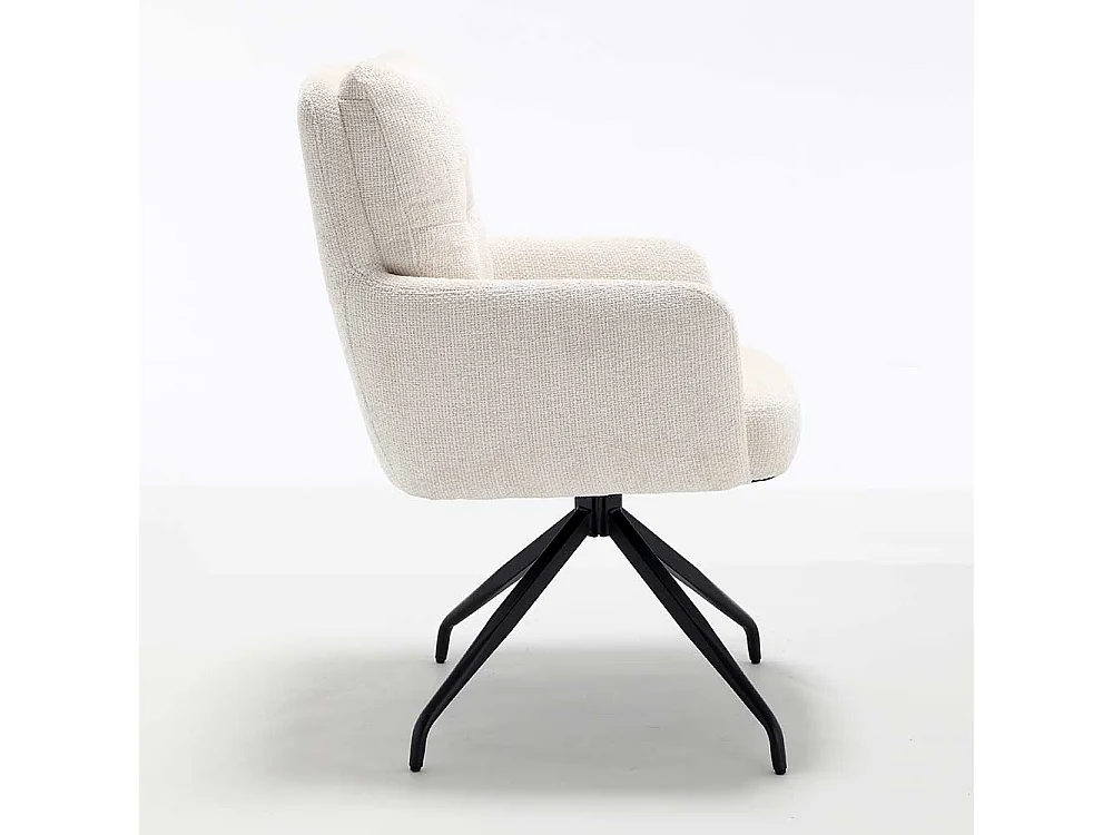 Weiße Stühle Stuhl Set aus Chenillegewebe mit Gestell aus Metall (2er Set)