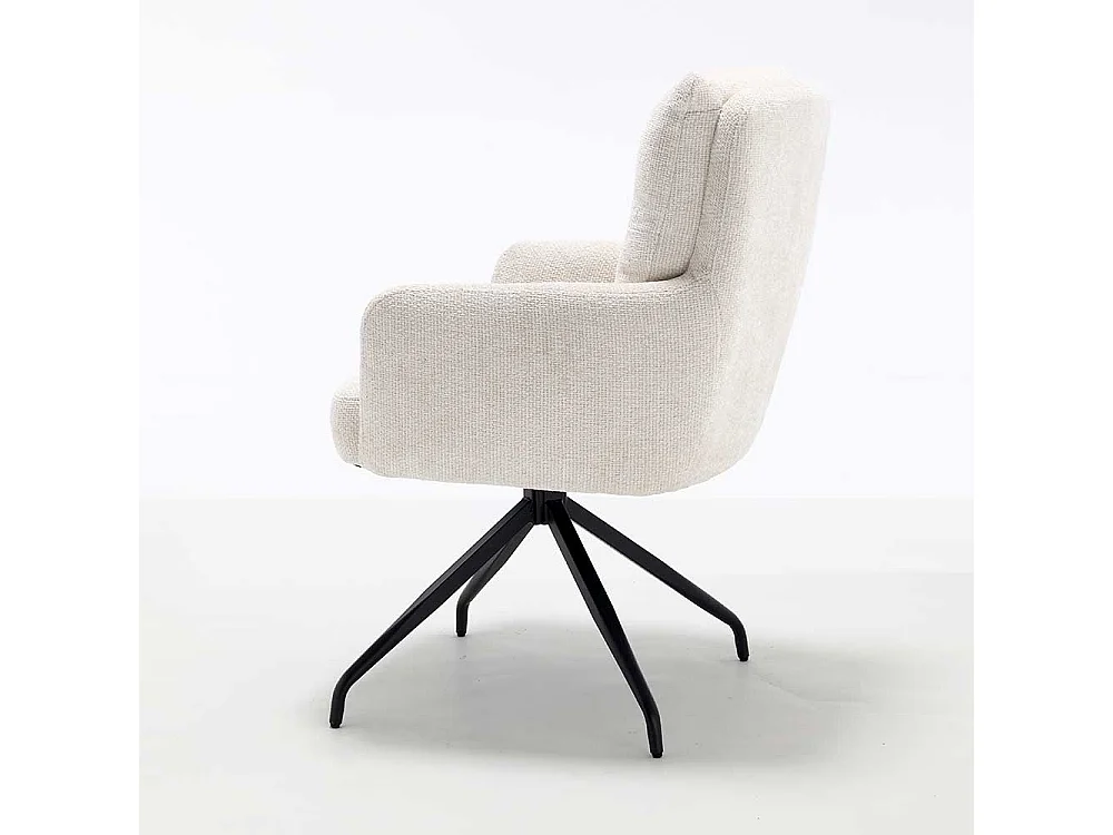 Weiße Stühle Stuhl Set aus Chenillegewebe mit Gestell aus Metall (2er Set)