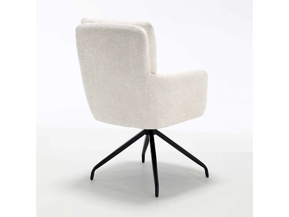 Weiße Stühle Stuhl Set aus Chenillegewebe mit Gestell aus Metall (2er Set)