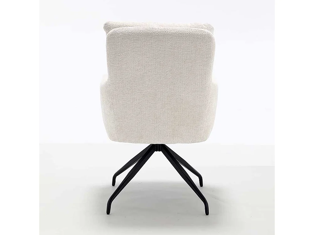 Weiße Stühle Stuhl Set aus Chenillegewebe mit Gestell aus Metall (2er Set)