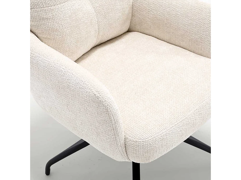 Weiße Stühle Stuhl Set aus Chenillegewebe mit Gestell aus Metall (2er Set)