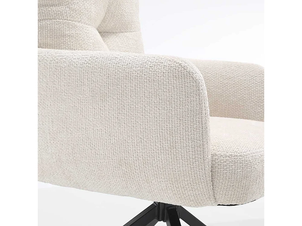 Weiße Stühle Stuhl Set aus Chenillegewebe mit Gestell aus Metall (2er Set)