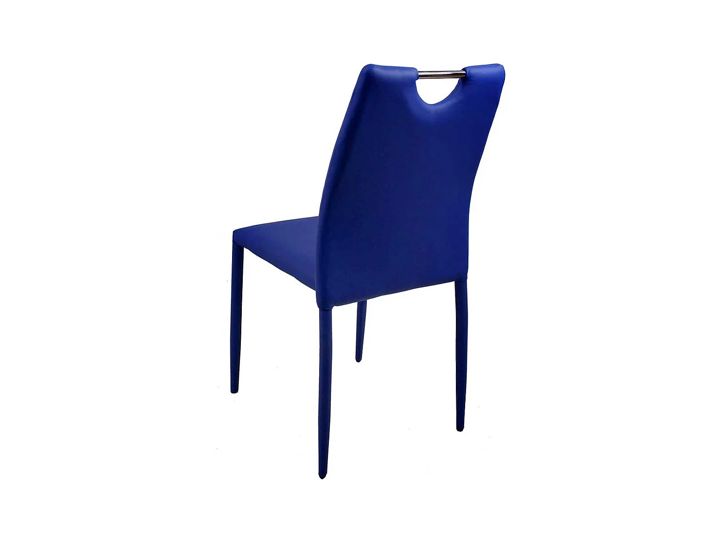 Blaue Kunstlederstühle stapelbar Griff in der Rückenlehne (4er Set)