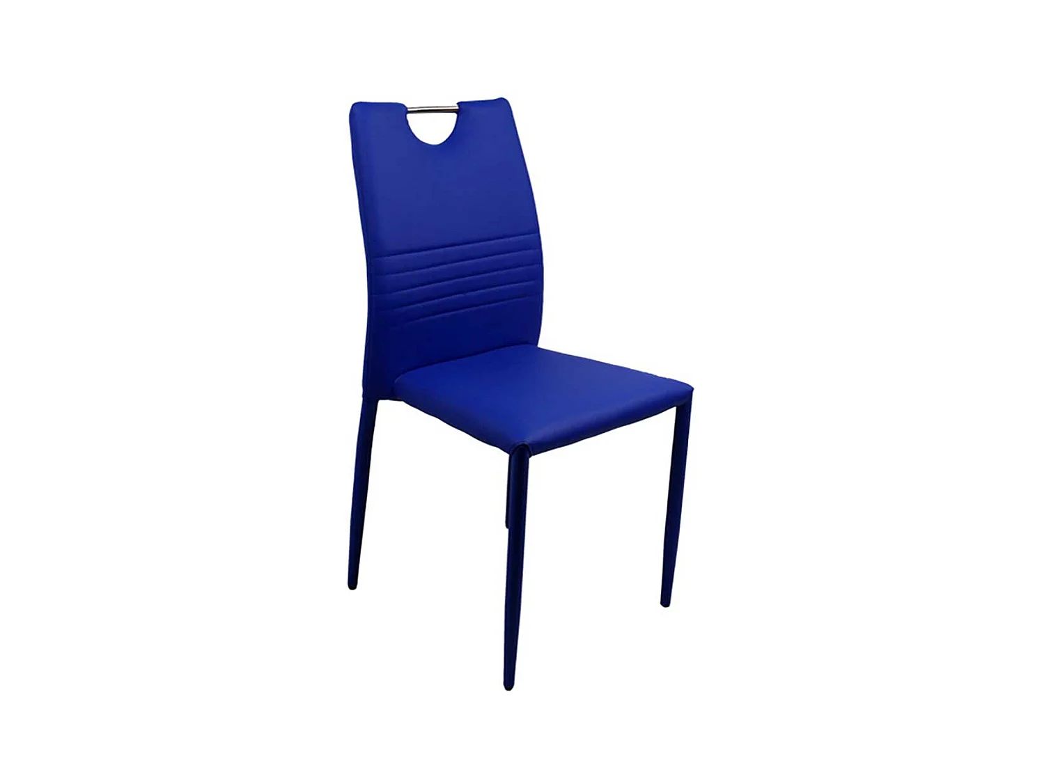 Blaue Kunstlederstühle stapelbar Griff in der Rückenlehne (4er Set)