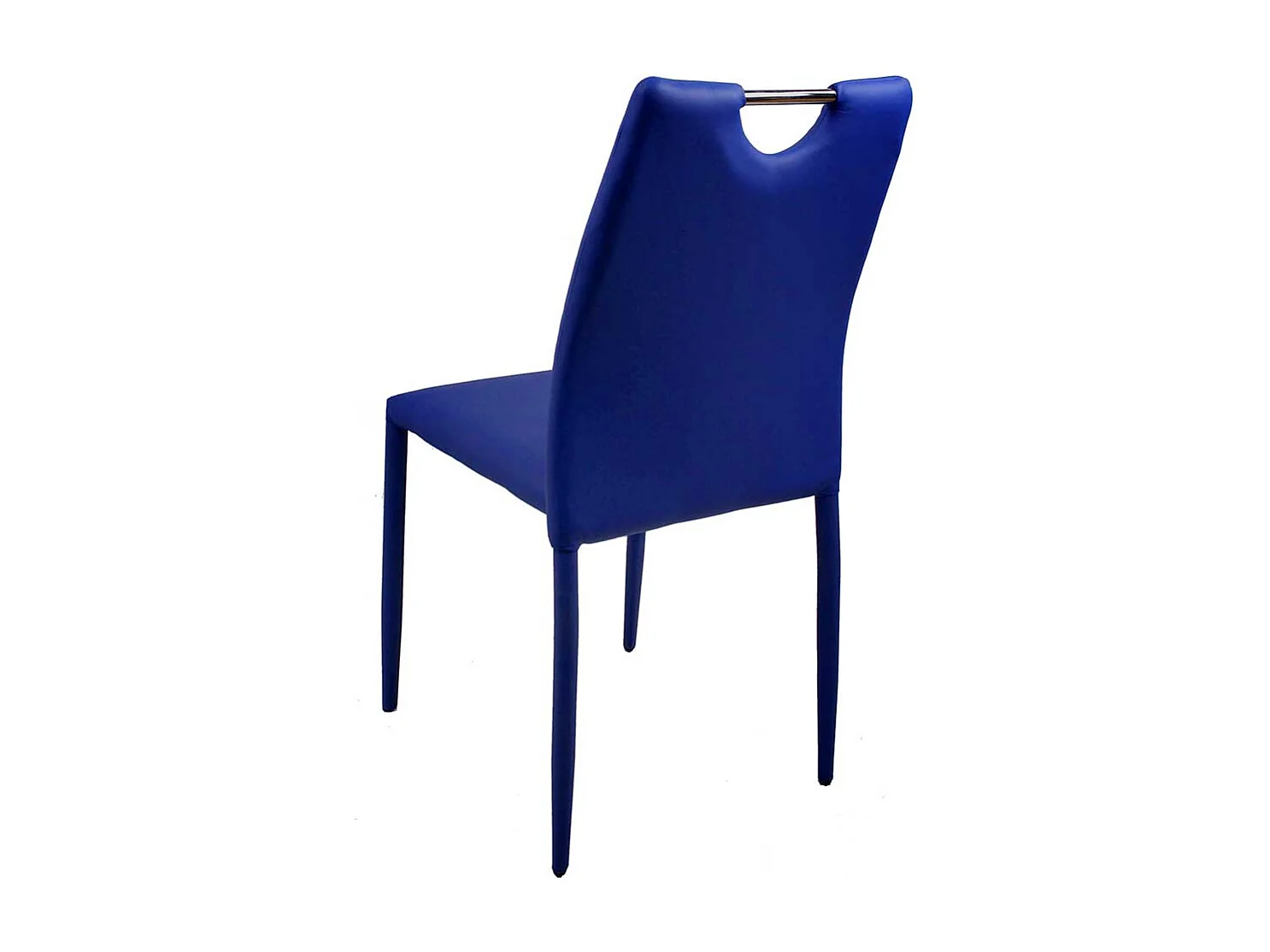Blaue Kunstlederstühle stapelbar Griff in der Rückenlehne (4er Set)
