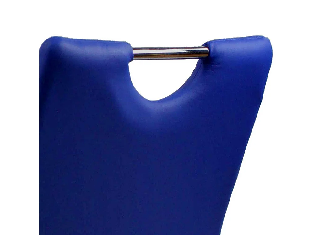 Blaue Kunstlederstühle stapelbar Griff in der Rückenlehne (4er Set)