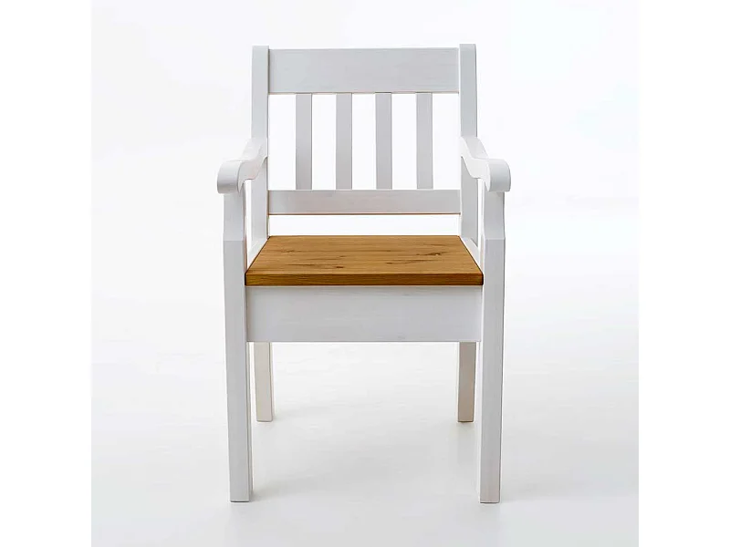 Landhaus Esszimmerstuhl in Weiß Kiefer massiv